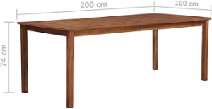 Table de jardin en bois en Acacia VidaXL